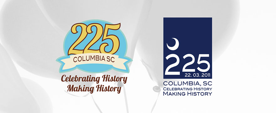event logo concepts for Columbia, SC's 225th birthday celebration
