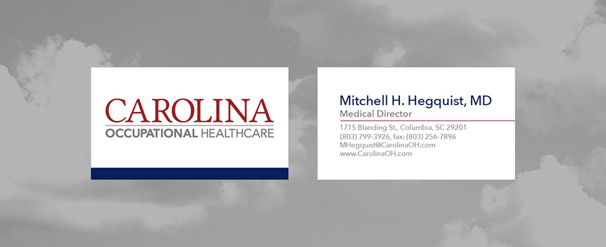 logo, letterhead, and business card design for Carolina Occupational Healthcare of Columbia, SC